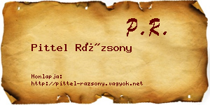 Pittel Rázsony névjegykártya