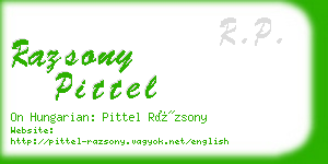 razsony pittel business card